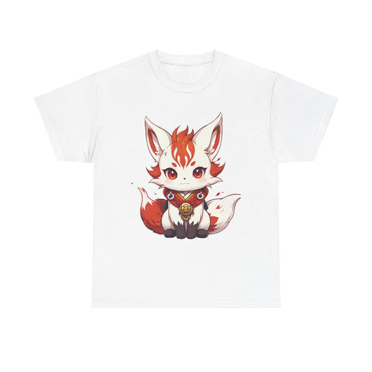 Unisex Cotton T-shirt Chibi Fire Fox