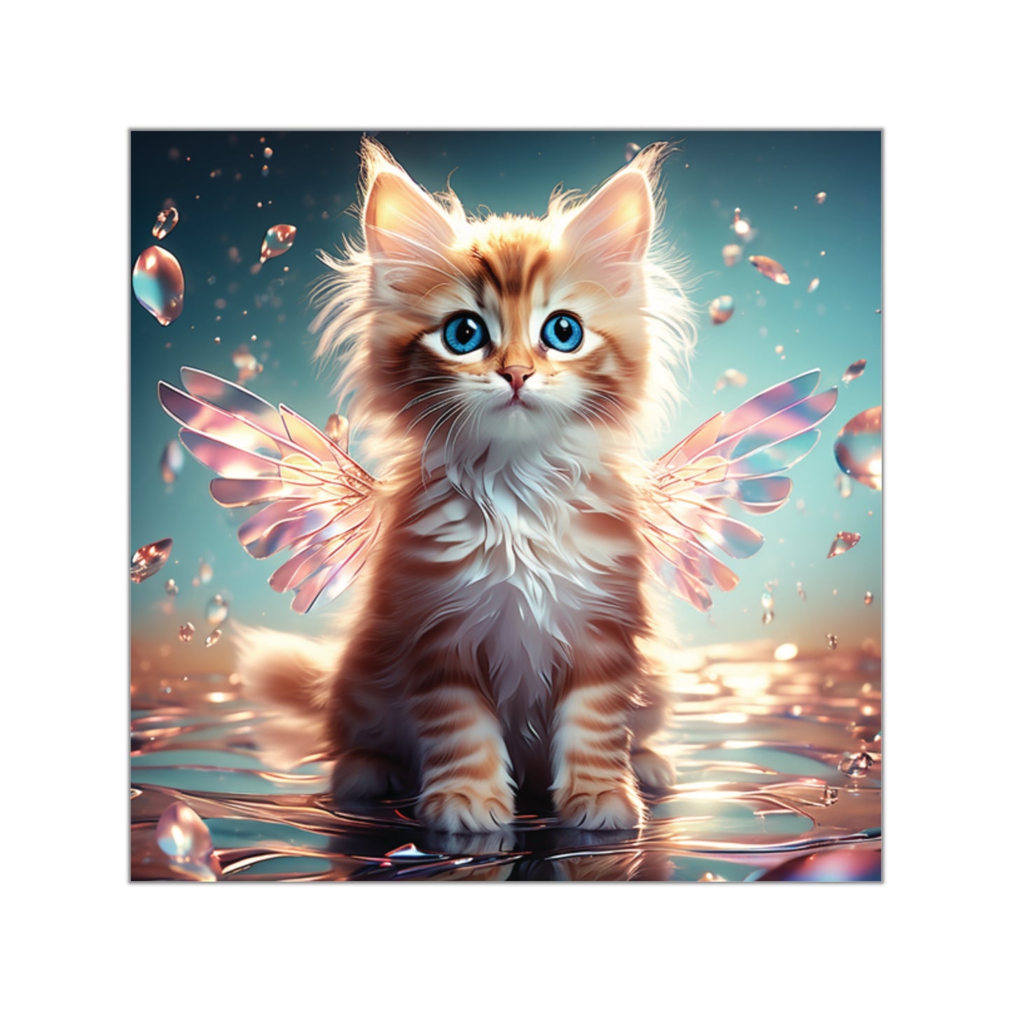 Square Vinyl Sticker Cat